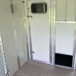 Double Block of Walk in Kennels with Mesh and Solid White Run Panels