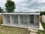 Quadruple Insulated Walk In Kennel Block with Mesh and Solid Runs - Image 2